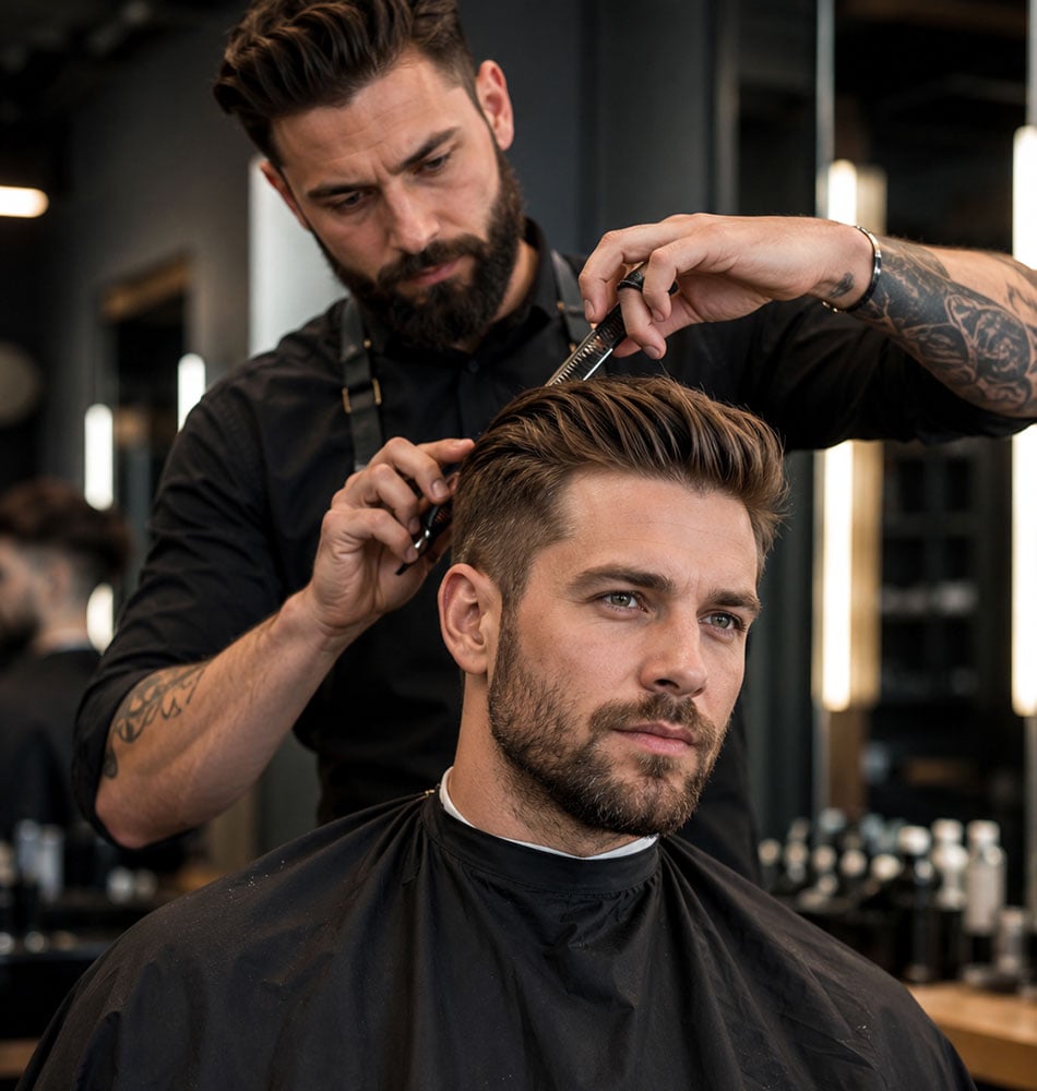 men The Men's Haircut Trend Report thick hair barber finished cut