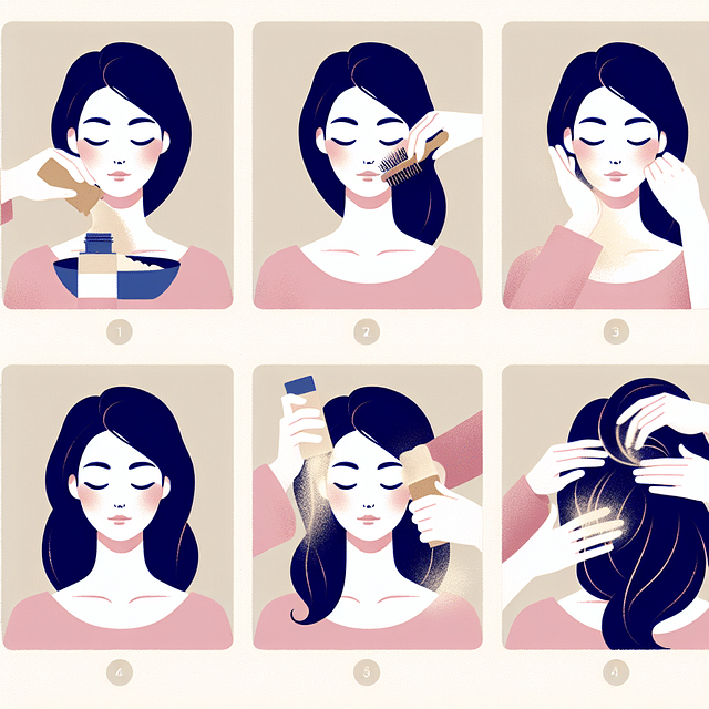 massaging volumizing powder into hair roots