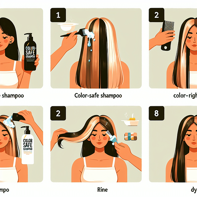 using color-safe shampoo on highlighted hair