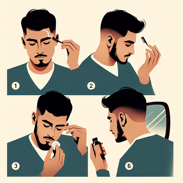 man applying styling product to bangs
