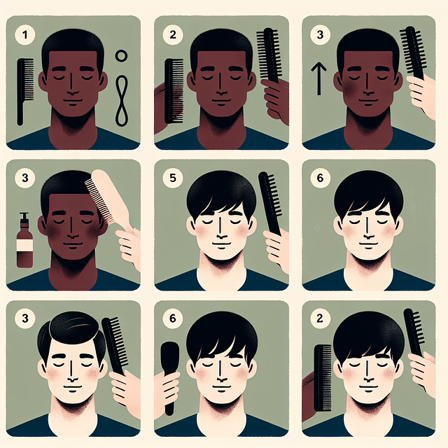styling men's bangs with a round brush