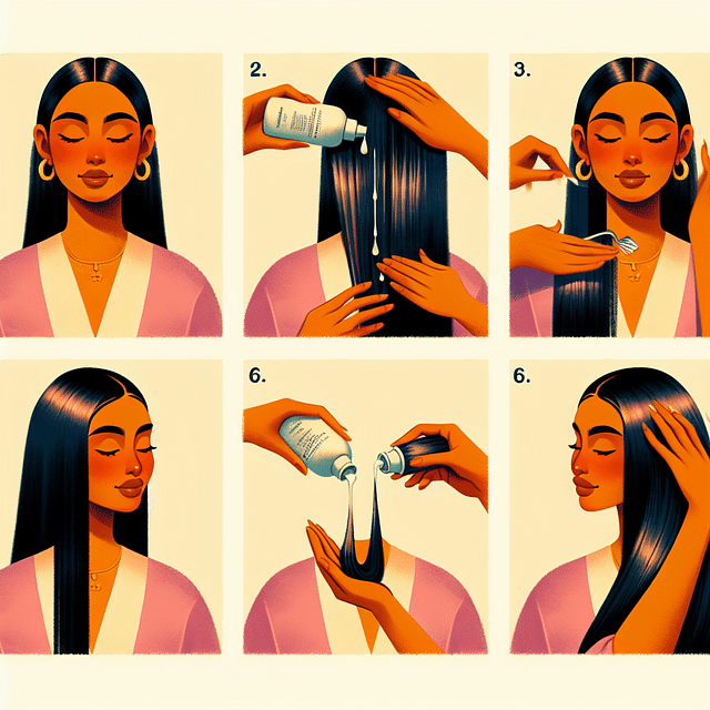 applying leave-in conditioner to freshly trimmed hair