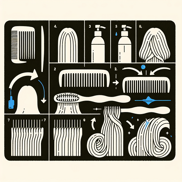 detangling hair with a wide-tooth comb