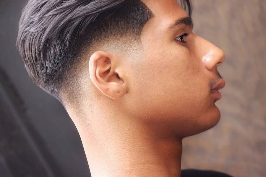 men\'s low fade long hair