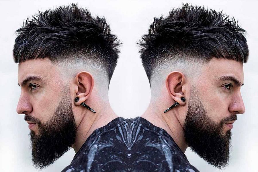 men\'s mid fade long hair