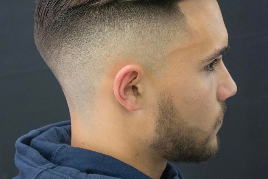 men\'s skin fade long hair
