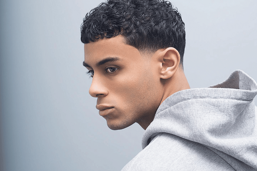 men\'s taper fade long hair