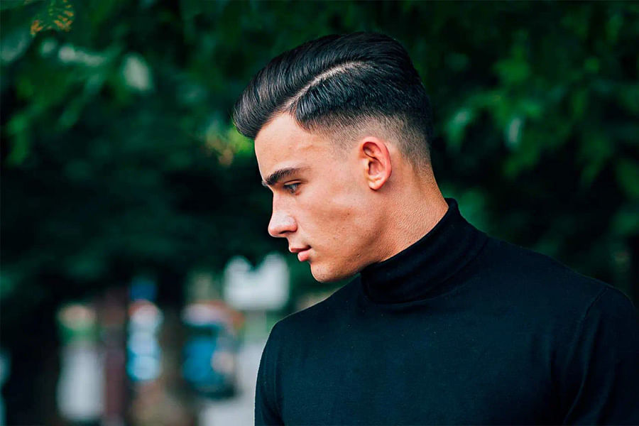 crew cut with highlights for men