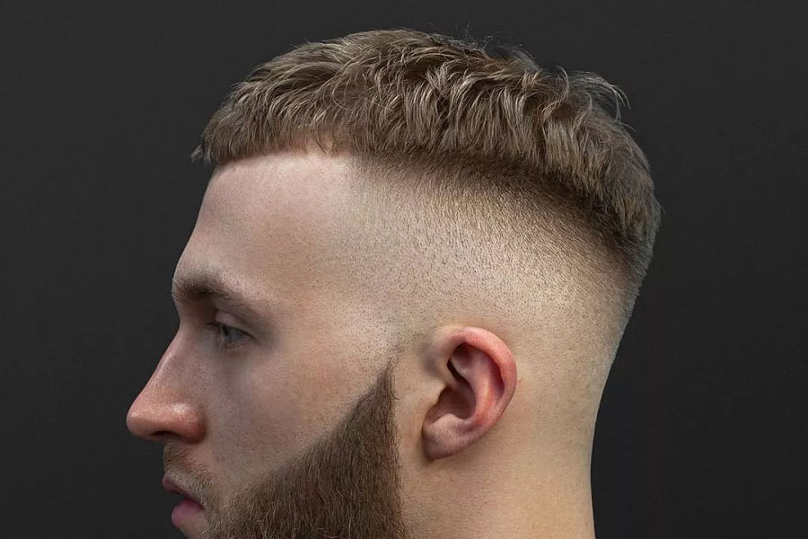 men's textured crop with highlights