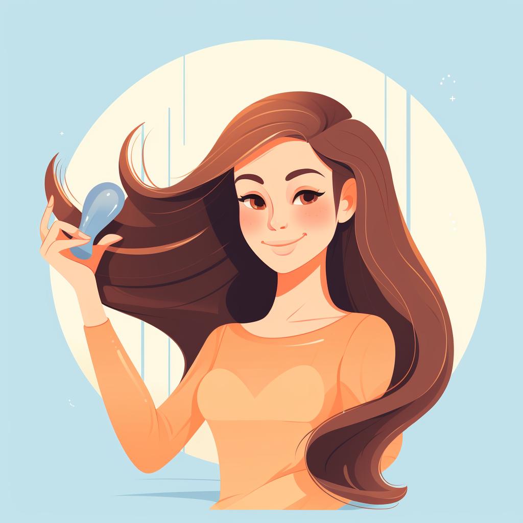 Applying conditioner to the ends of long hair
